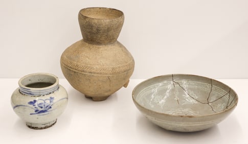 3pc Korean Silla and Goryeo Ceramics