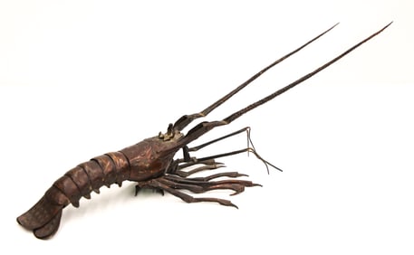 Japanese Copper Articulated Lobster Okimono