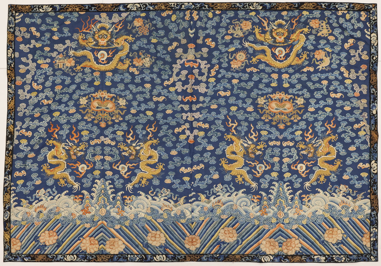 Chinese Imperial Dragon Robe Large Silk Panel (1 of 4)