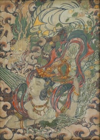 Japanese Guanyin with Dragon Fresco Painting