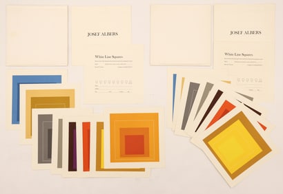 2pc Josef Albers ''White Line Squares'' 1967 Lithograph