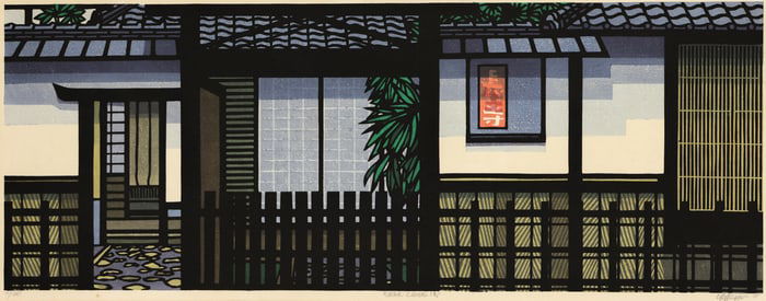 Clifton Karhu ''Near Chion-in'' 1985 Woodblock