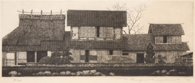 Ryohei Tanaka ''Three Roofs'' 1972 Etching