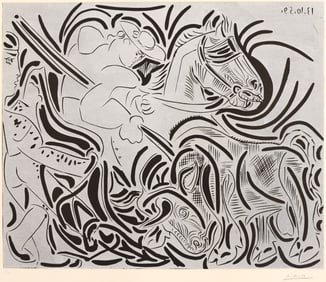 Pablo Picasso ''Pique'' (Lance) 1959 Linocut