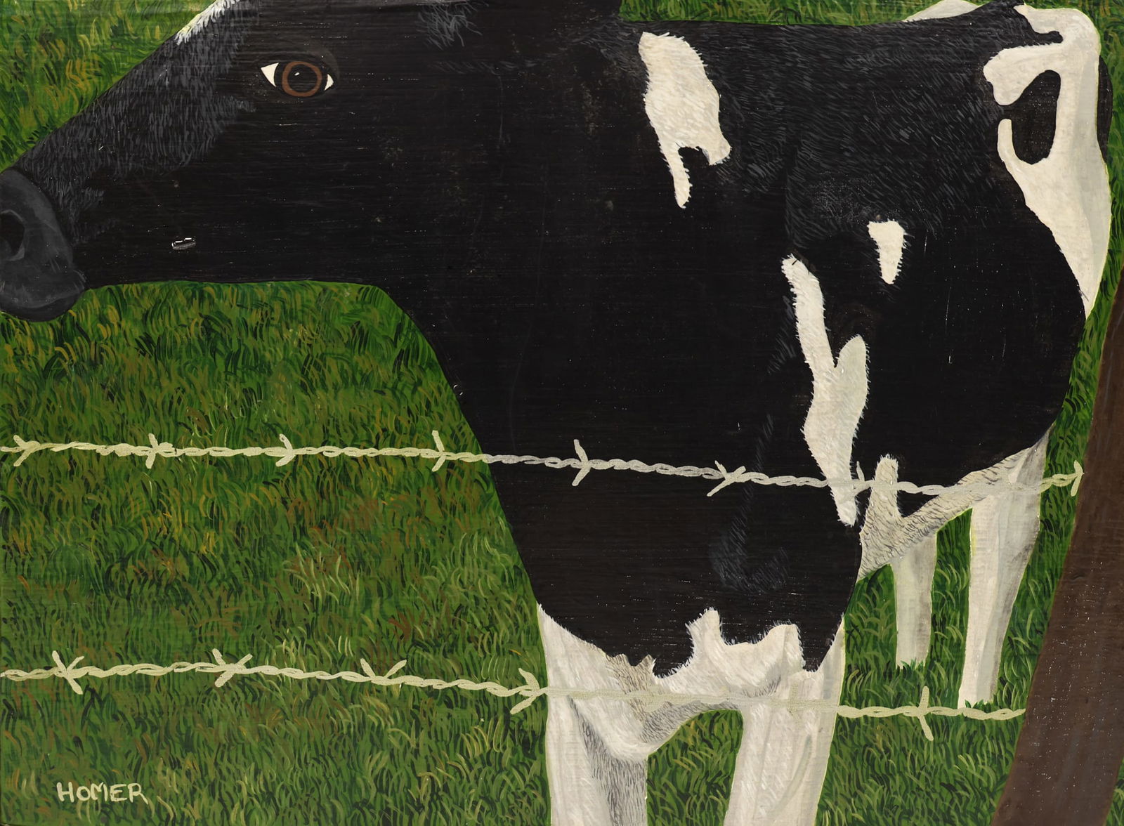 Jessie Homer French ''Barbed Wire'' 1982 Oil (1 of 3)