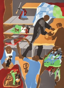 Jacob Lawrence ''Memorabilia'' 1990 Lithograph
