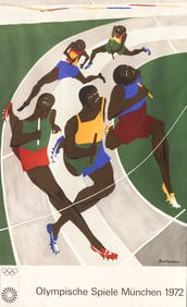 Jacob Lawrence ''Munich Olympics'' 1972 Screenprint