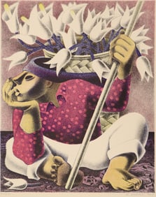Emilio Amero ''Flower Vendor'' 1958 Lithograph