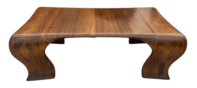 Marc Van Rampelberg Iroko Wood Coffee Table