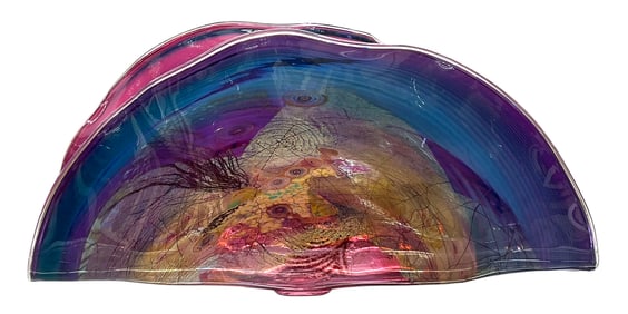 Chris Hawthorne Aquarium Shell Vessel Blown Glass