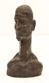 James Lee Hansen ''Male Head'' (Bust) Bronze Sculpture