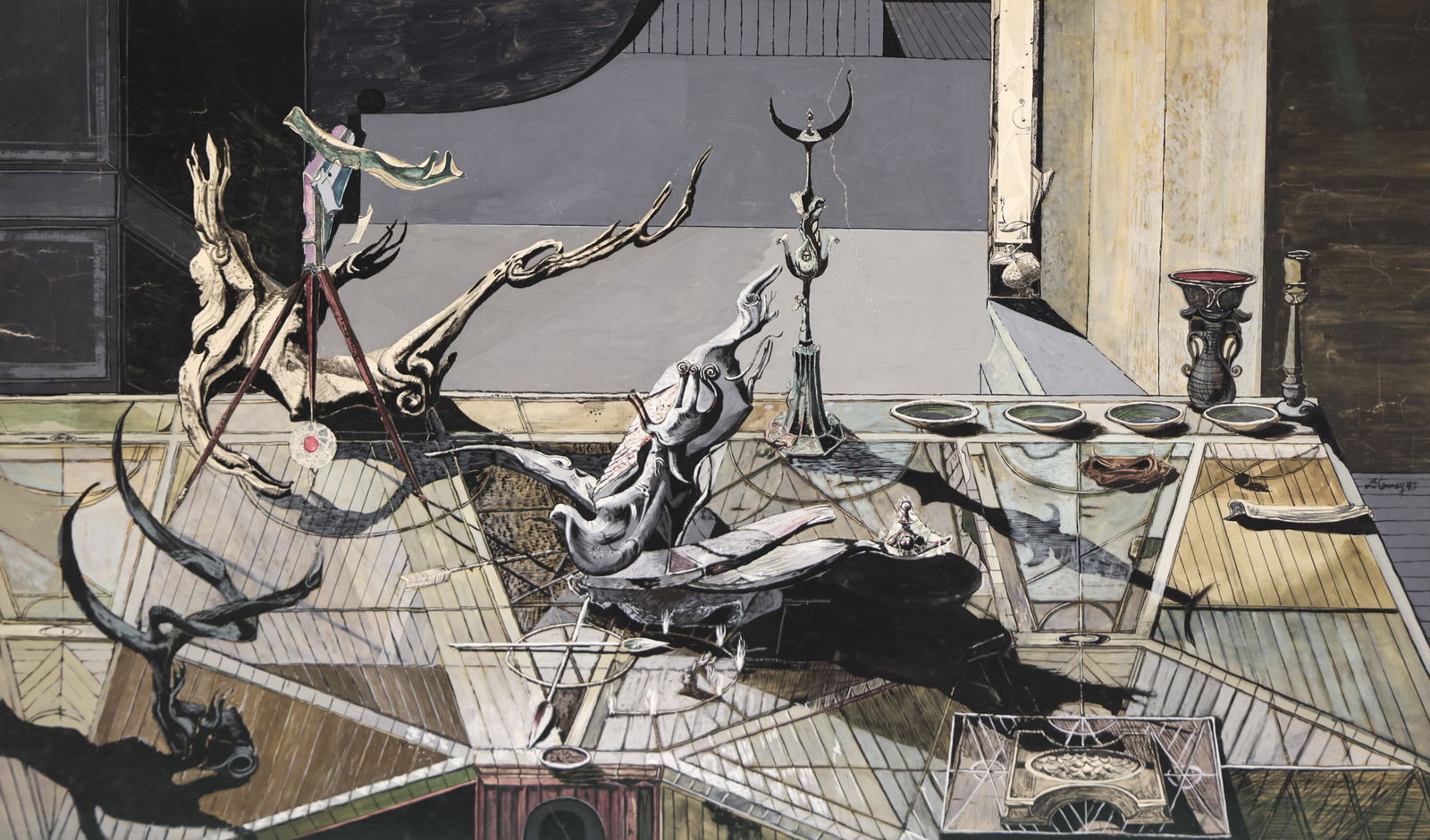 Leo Kenney ''Votive Table'' 1947 Gouache (1 of 3)