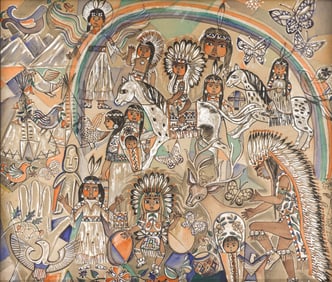 Helmi Juvonen ''Yakimas'' (Indians) 1951-52 Tempera