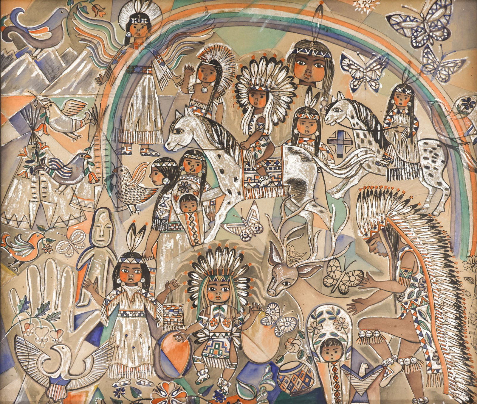 Helmi Juvonen ''Yakimas'' (Indians) 1951-52 Tempera (1 of 5)