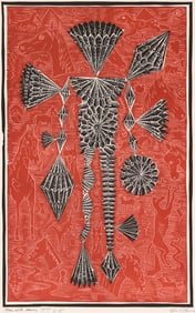 John Buck ''Man with Horses'' 2002 Woodblock Print