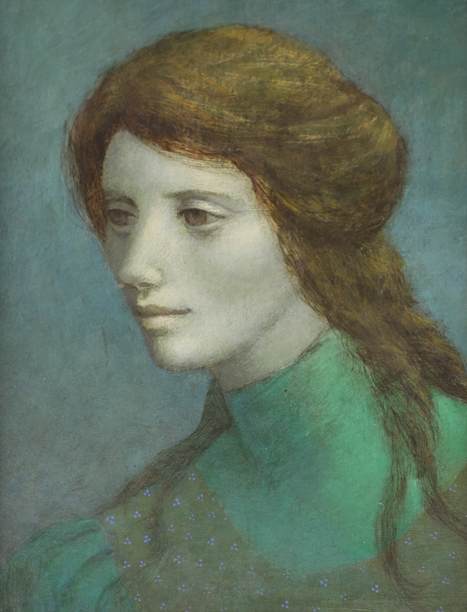 Betty Frost ''Woman in Green'' Oil (1 of 2)