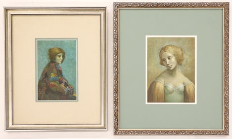 Betty Frost ''Two Works: Women in Robes'' Oils