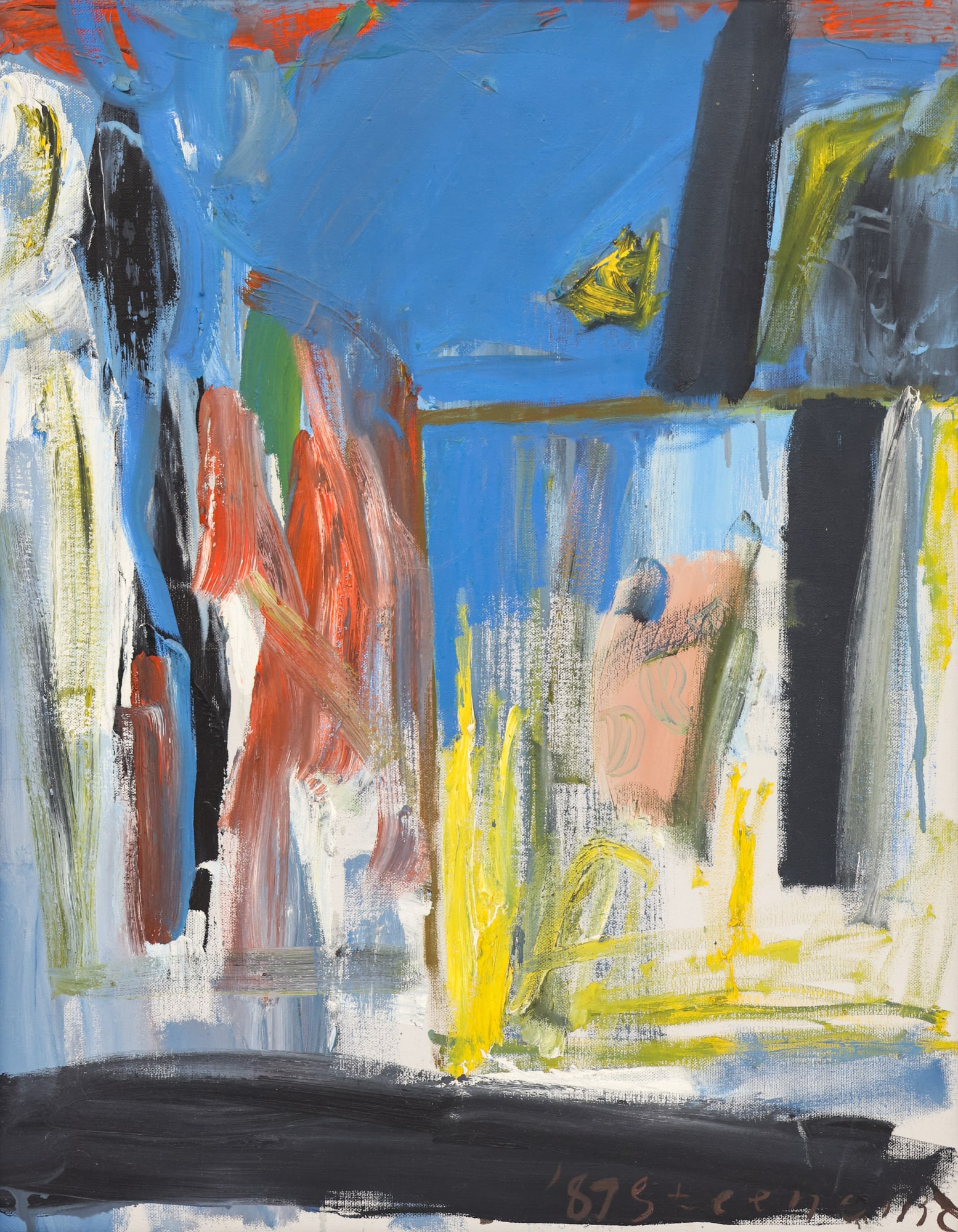 Jay Steensma ''Untitled'' (Cityscape) 1987 Oil (1 of 2)