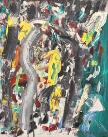 Jay Steensma ''Untitled'' (Green and Yellow) 1990 Oil