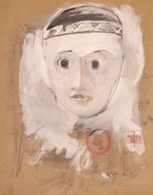 Jay Steensma ''After Helmi, Portrait of Indian'' 1981 Oil
