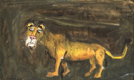 James Martin ''Silent One'' (Lion) 1994 Gouache