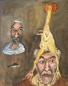 James Martin ''Auto Portraits'' (Faux Poulet) 2000 Gouache
