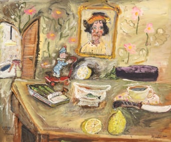 James Martin ''Nature Mort et Sardines'' 2000 Gouache