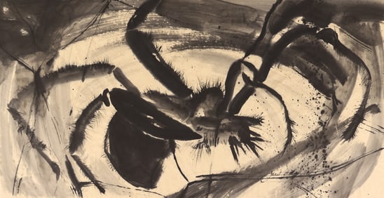 Janet Laurel ''Spider's Web'' 1976 Sumi Ink