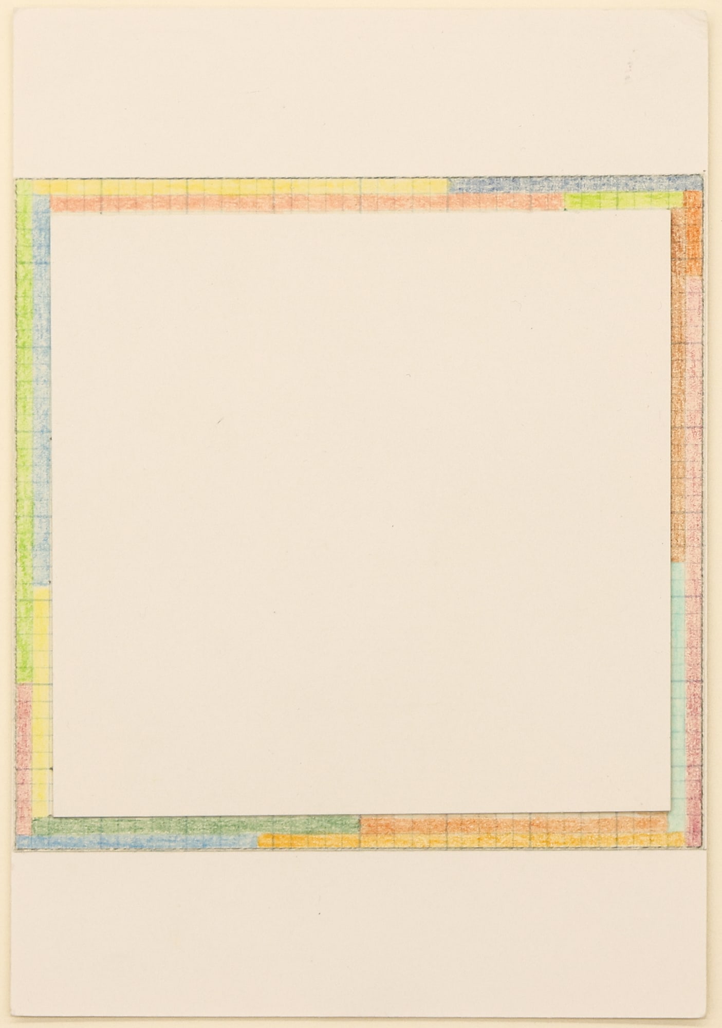 Marc Vaux ''Untitled'' (Square) Colored Pencil: Marc Vaux (b.1932 British) ''Untitled'' (Square) Colored Pencil on Paper 6''x4'' Image. Signed on verso. Executed for the 1997 Absolut Secret show, sponsored by Absolut Vodka. Framed 10''x8''. Excelle