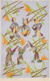 Joe Fay ''Authorities Execute Suspects'' 1981 Wax Crayon