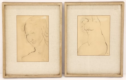 Mark Tobey Two Lithographs of Nudes