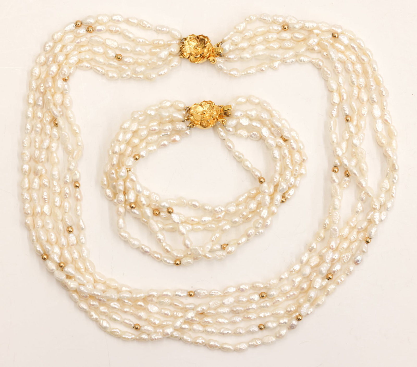 Baroque Seed Pearl Multi-Strand Necklace and Bracelet (1 of 1)