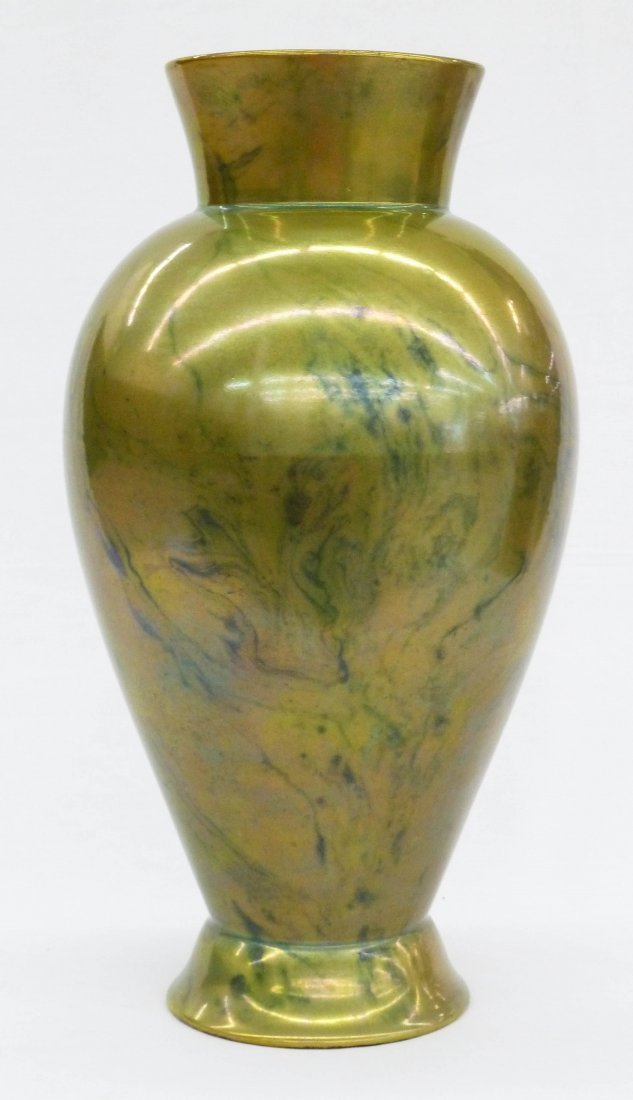 Zsolnay Eosin Glaze Pottery Vase 12.5''. Drilled base. : Zsolnay Eosin Glaze Pottery Vase 12.5''. Drilled base. Early 20th Century.