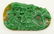 Chinese Carved Green & Brown Jade Dragon Pendant 3''x2'