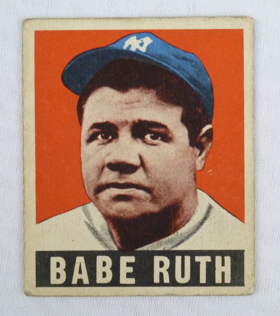 1948 Babe Ruth Leaf #3 Baseball Card. Good to Very Good: 1948 Babe Ruth Leaf #3 Baseball Card. Good to Very Good Condition with Slightly Rounded Corners. Guaranteed authentic.