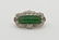18k Apple Jade & Diamond Lady's Ring. White gold pierce - 2