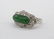 18k Apple Jade & Diamond Lady's Ring. White gold pierce - 4