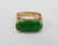 14k Apple Green Jade Lady's Ring. Yellow gold pierced s - 2