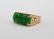 14k Apple Green Jade Lady's Ring. Yellow gold pierced s - 4
