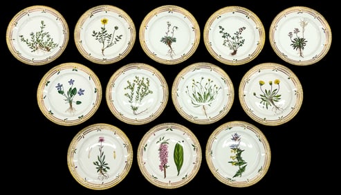 Set 12 Royal Copenhagen Flora Danica Salad Plates