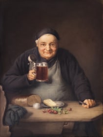Antique KPM ''A Good Draught'' Porcelain Plaque