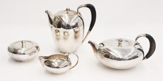 4pc Johan Rohde: Georg Jensen Danish Sterling Tea Service