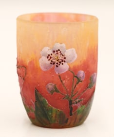 Daum Nancy Miniature Pate de Verre Floral Vase
