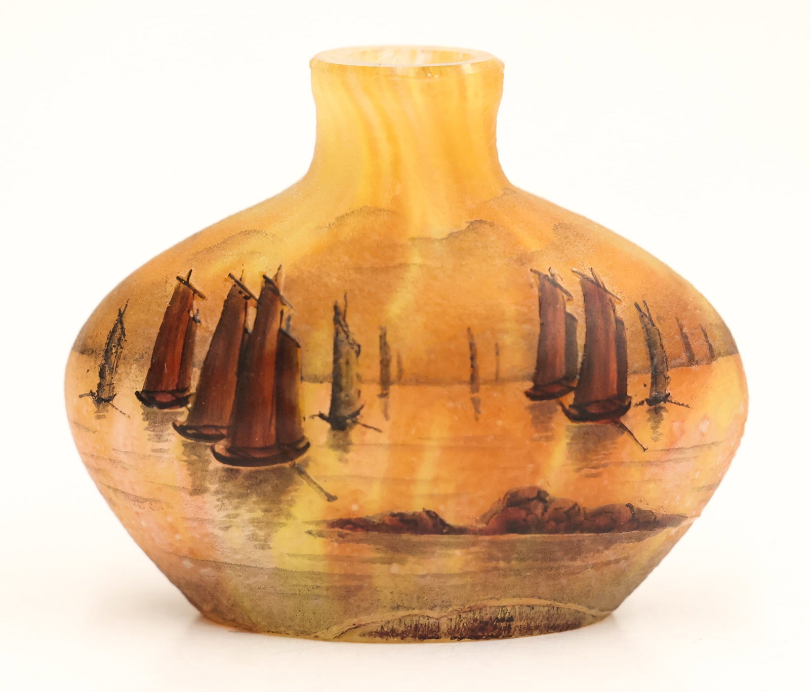 Daum Nancy Miniature Venetian Sailboats Glass Vase (1 of 4)