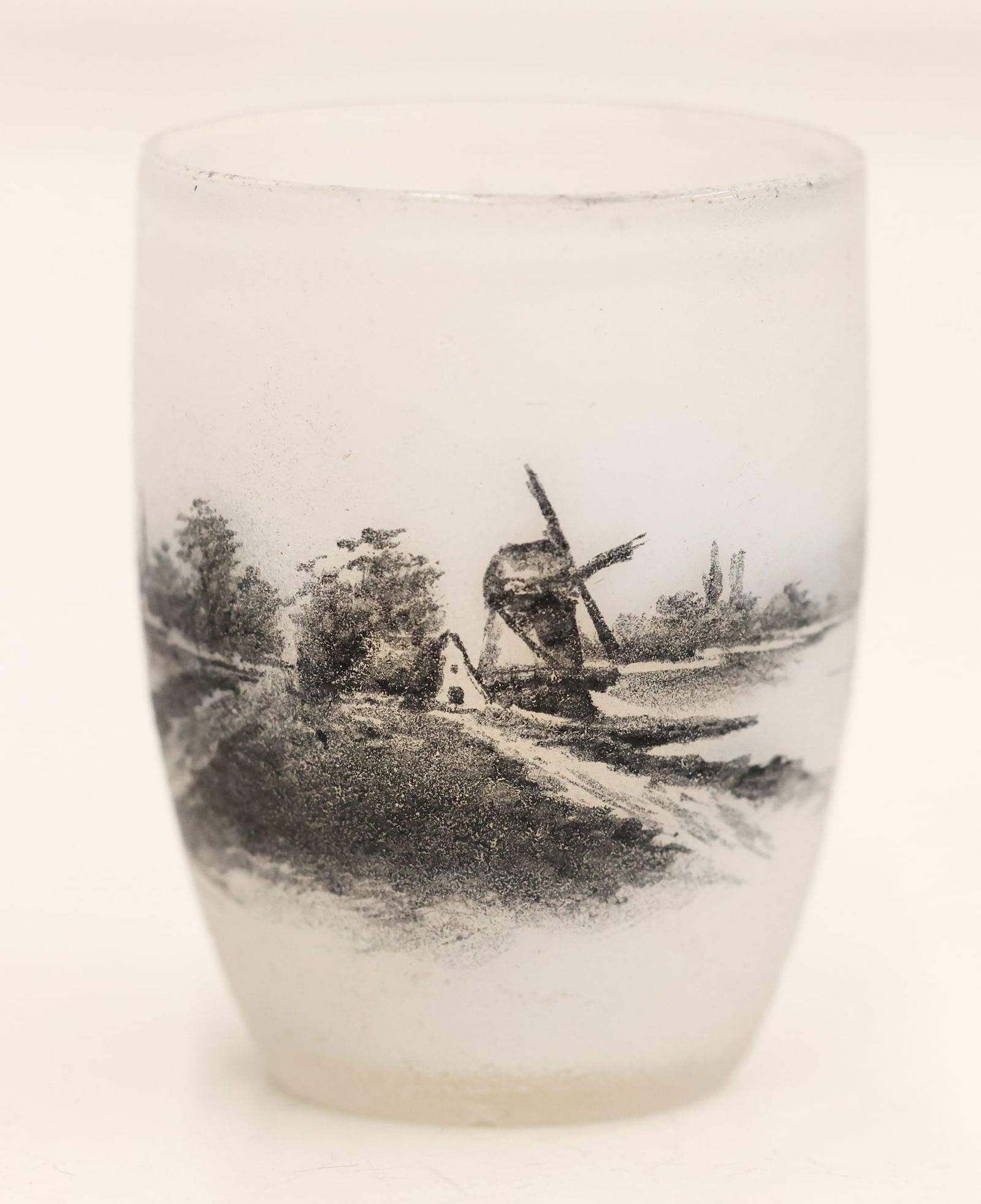 Daum Nancy Miniature Dutch Scene Glass Vase (1 of 3)