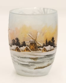 Daum Nancy Miniature Dutch Winter Glass Vase