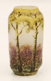 Daum Nancy Miniature Summer Forest Glass Vase