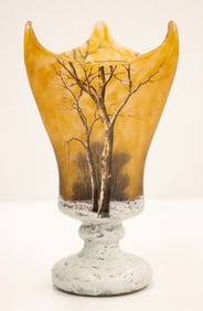 Daum Nancy Winter Landscape Large Glass Vase