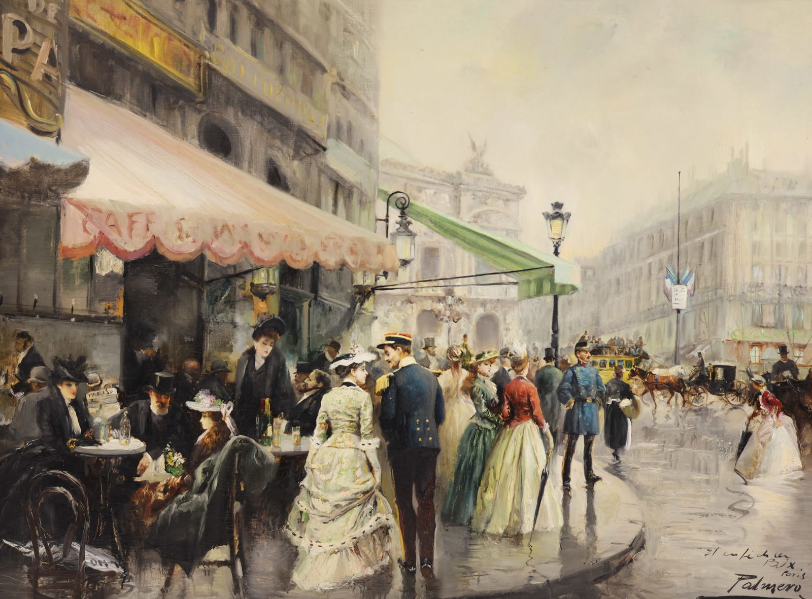 Alfredo Palmero de Gregorio ''Cafe de la Paix, Paris" Oil (1 of 2)