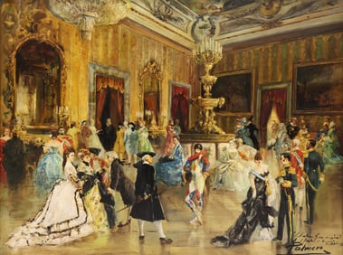 Alfredo Palmero de Gregorio ''The Royal Ball, Madrid" Oil